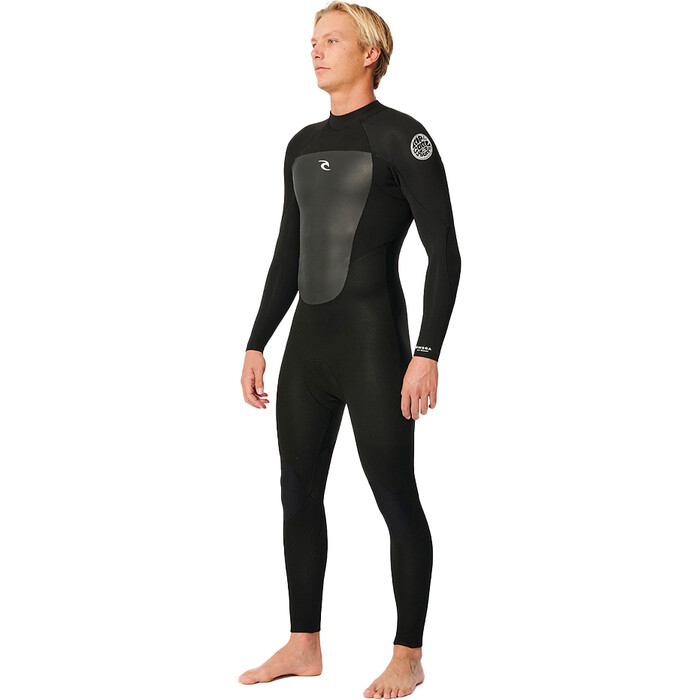 2024 Rip Curl Mens Omega 4/3mm Back Zip Wetsuit 15HMFS - Black